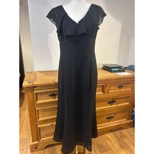 Scott McClintock Sz 12 Vintage Classic Long Evening Gown Maxi Flutter V Neck